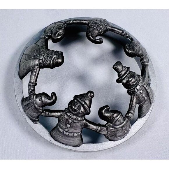 Preowned Decorative Yankee Candle Illuma Lid Jar Candle Toppers Snowmen‎ ( Used) - Picture 2 of 3